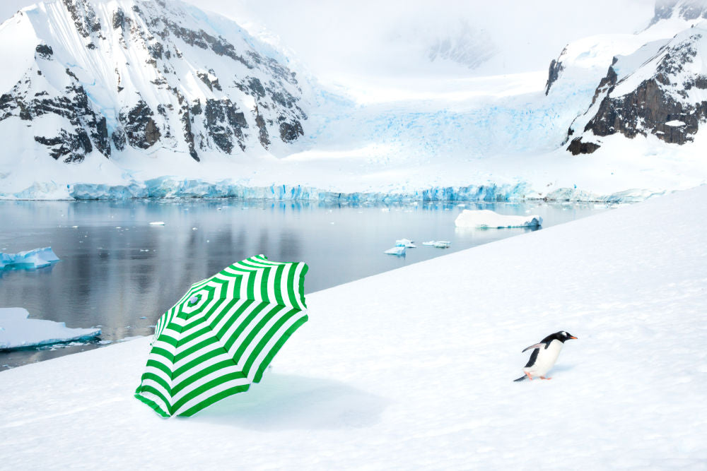 Photography by Gray Malin of The Beach Umbrella, Antarctica