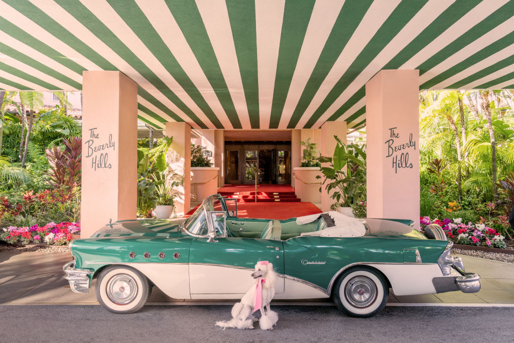 Photography by Gray Malin of The Green Convertible, The Beverly Hills Hotel