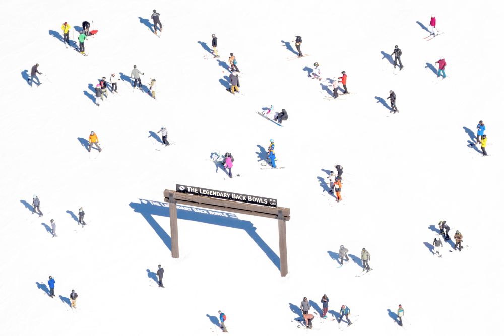 Photography by Gray Malin of The Legendary Back Bowls Skiers, Vail