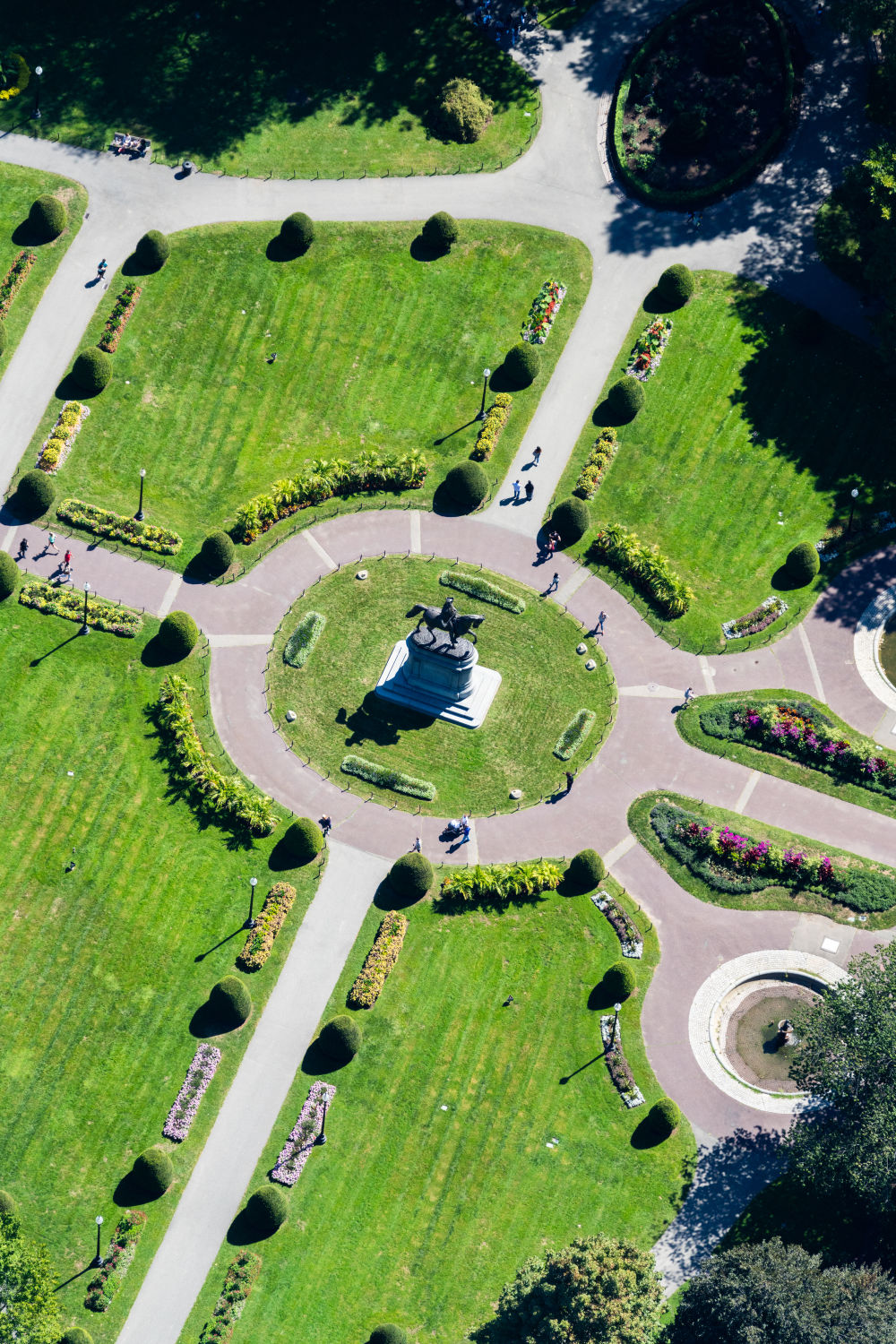 Photography by Gray Malin of The Statue, Boston Public Garden