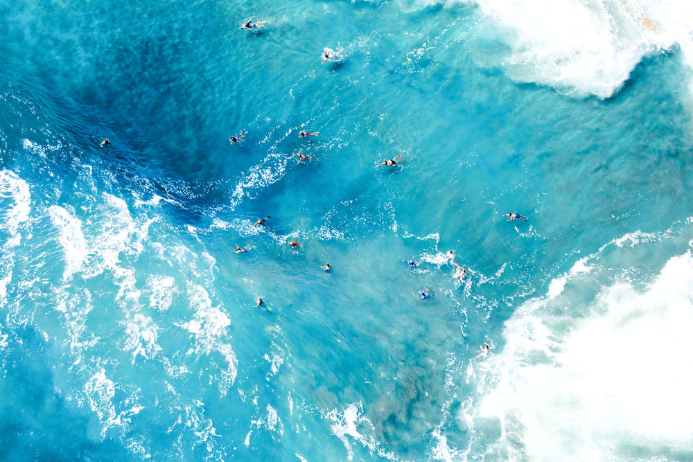Photography by Gray Malin of The Wedge Swimmers, Newport Beach