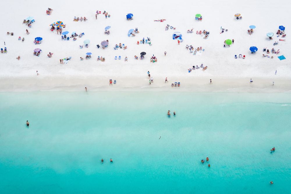 Photography by Gray Malin of Tigertail Beach Sunbathers, Marco Island, Florida