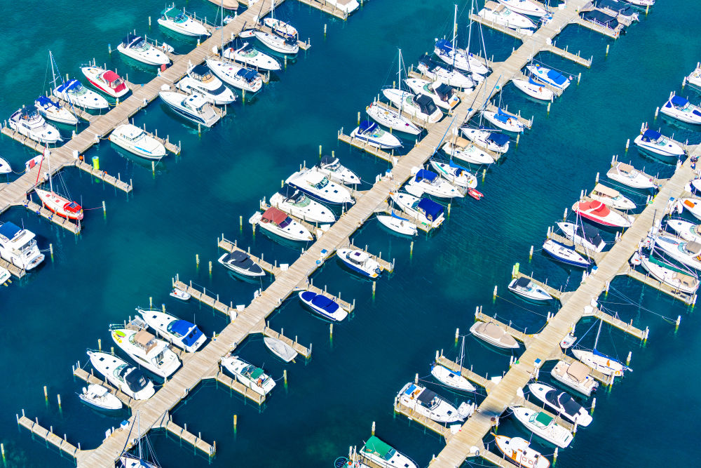 Photography by Gray Malin of Traverse Bay Marina, Michigan