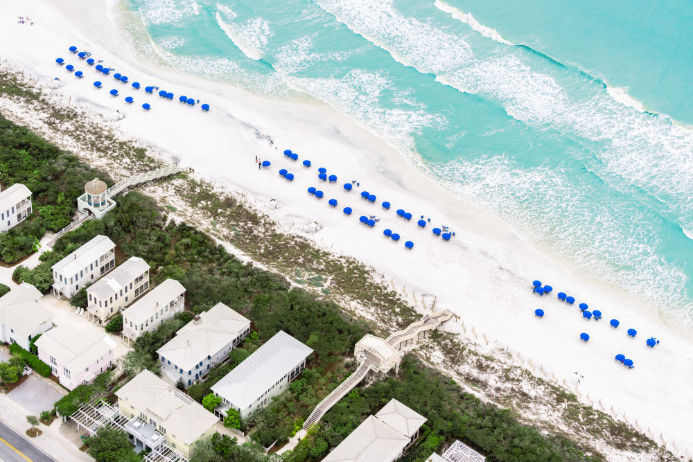 Photography by Gray Malin of Two Pavilions, Seaside Beach, 30A Florida