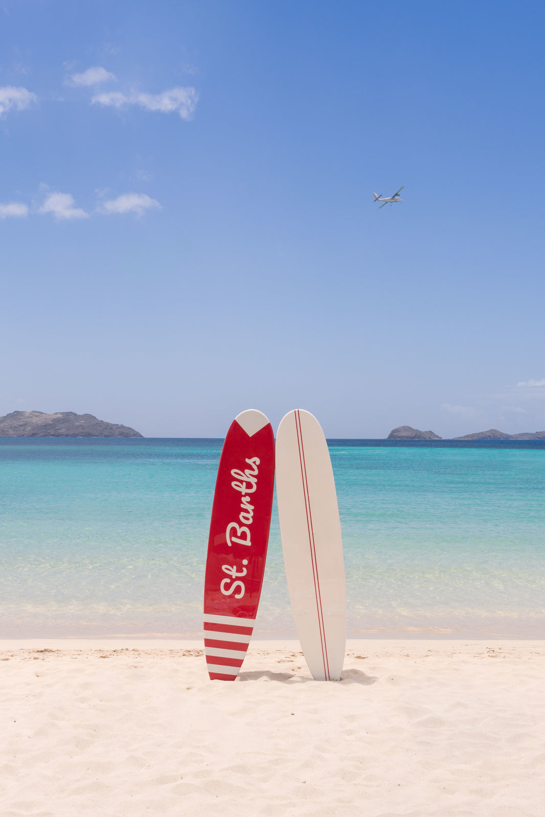 Photography by Gray Malin of Two Surfboards, St. Barths