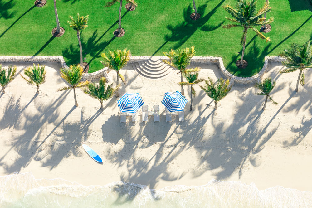 Photography by Gray Malin of Two Umbrellas, Bahamas