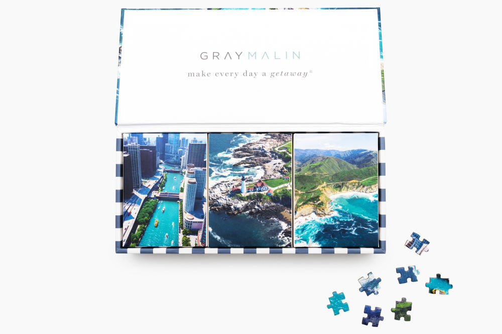 The USA Aerials 3-In-1 Puzzle Set by Gray Malin