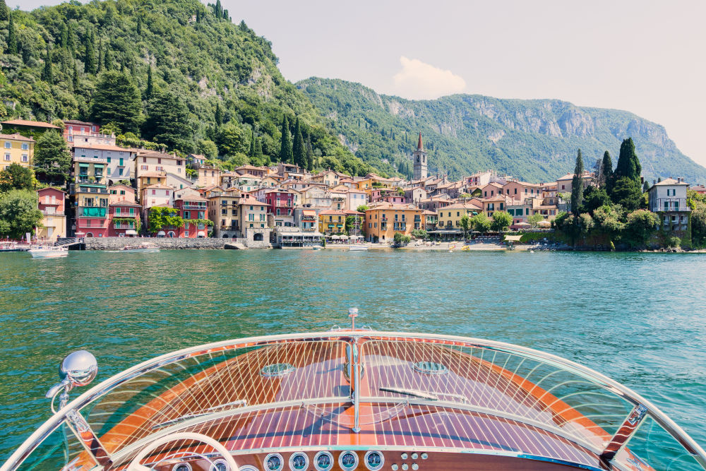 Photography by Gray Malin of Varenna Wooden Boat, Lake Como