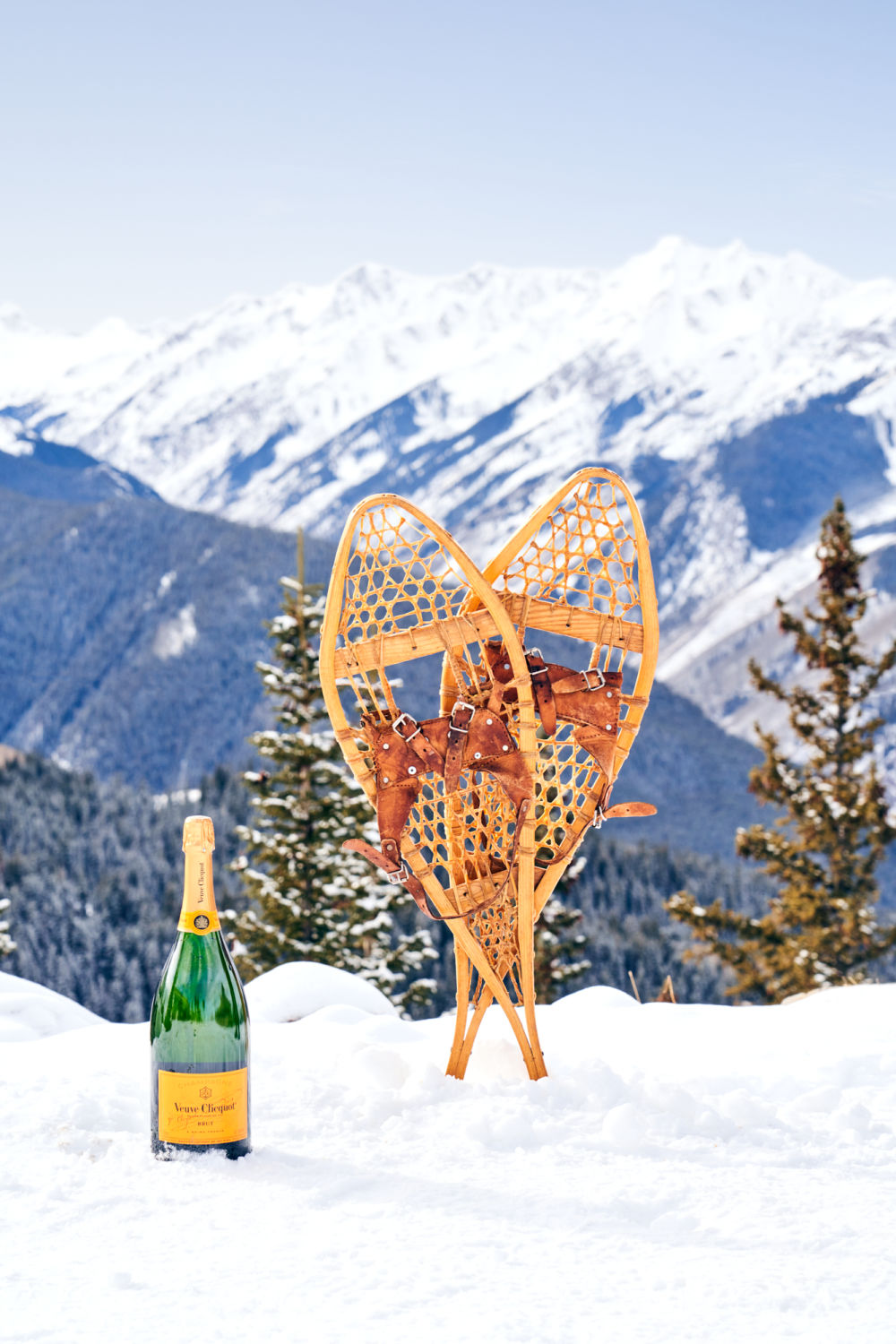 Photography by Gray Malin of Veuve Clicquot in the Snow