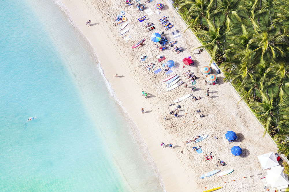 Photography by Gray Malin of Waikiki Beach Diagonal