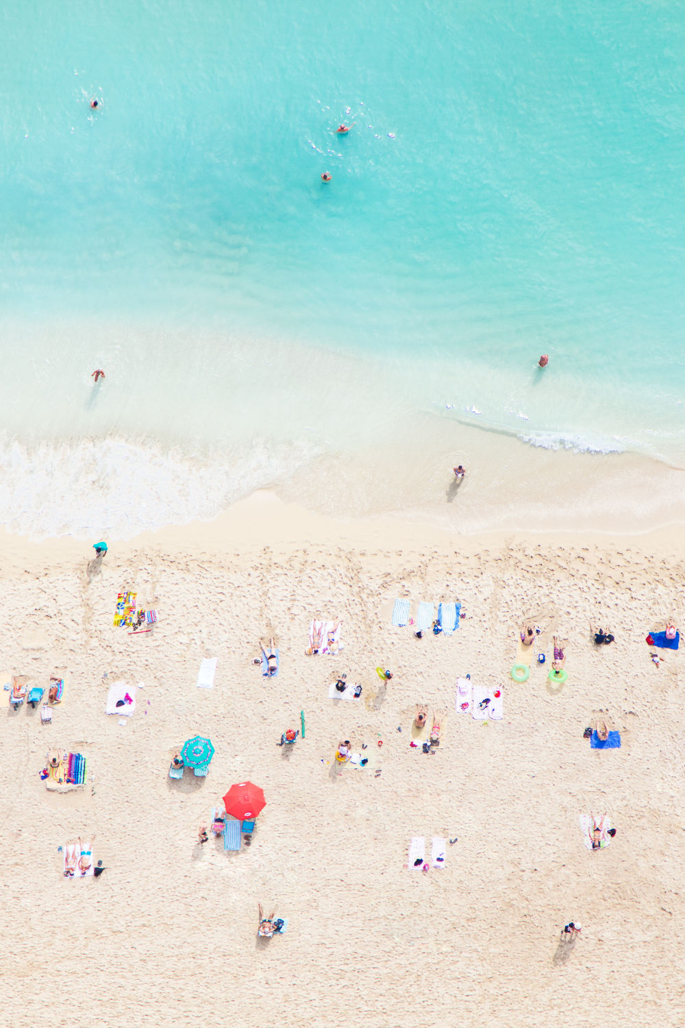 Photography by Gray Malin of Waikiki Beach Sunbathers