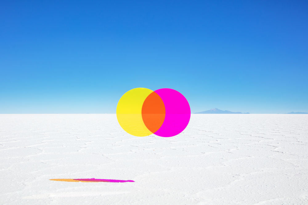 Photography by Gray Malin of Yellow and Magenta Circles