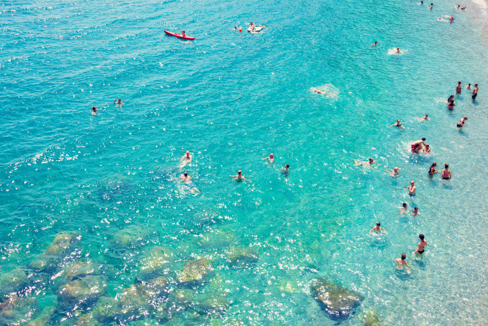 Photography by Gray Malin of Amalfi Swimmers