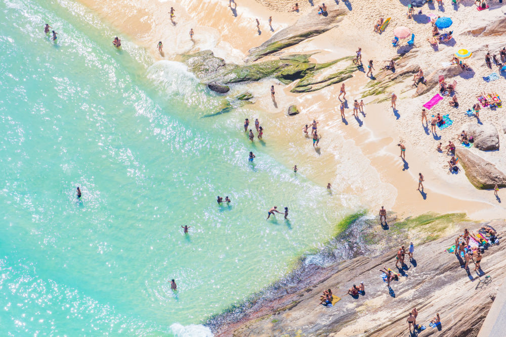 Photography by Gray Malin of Arpoador Beach, Rio de Janeiro