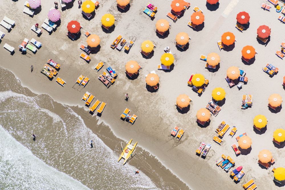 Photography by Gray Malin of Bellariva Ombre Umbrellas