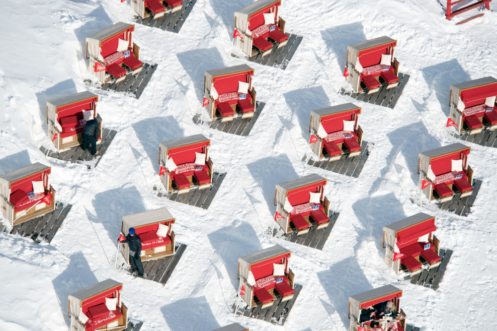 Photography by Gray Malin of El Paradiso Sun Loungers St. Moritz