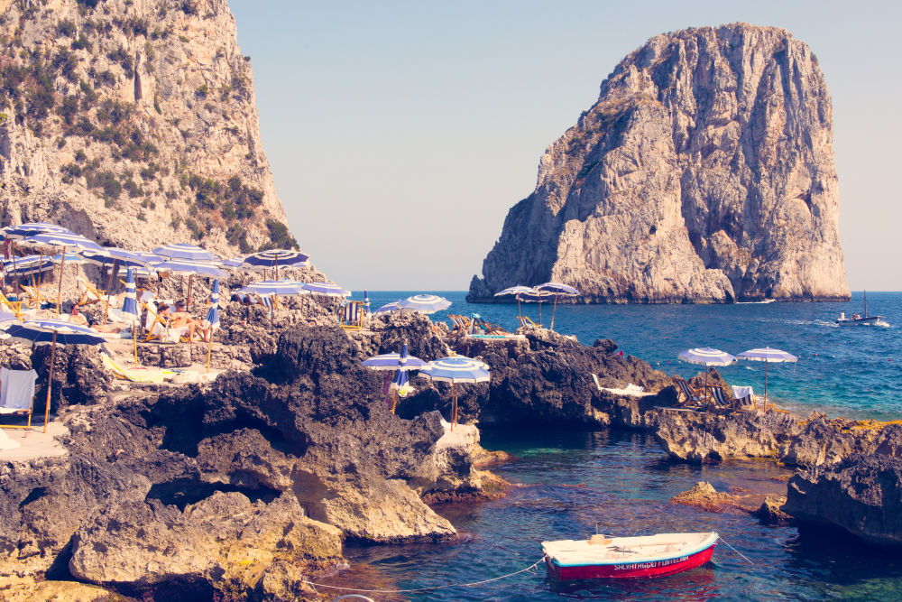 Photography by Gray Malin of La Fontelina Red Boat, Capri