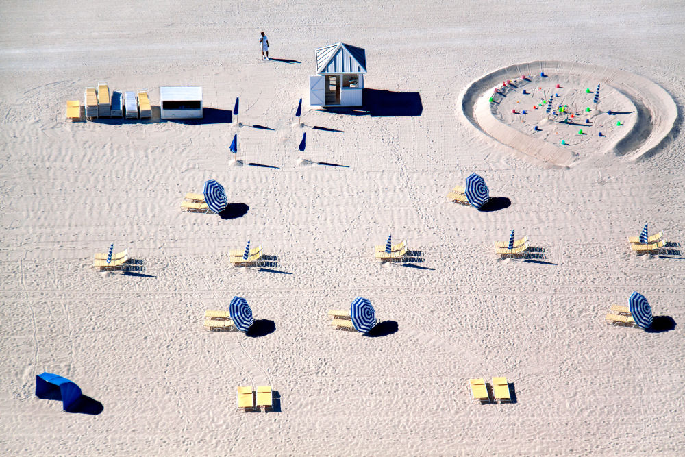 Photography by Gray Malin of Miami Beach Blue and Yellow Chairs
