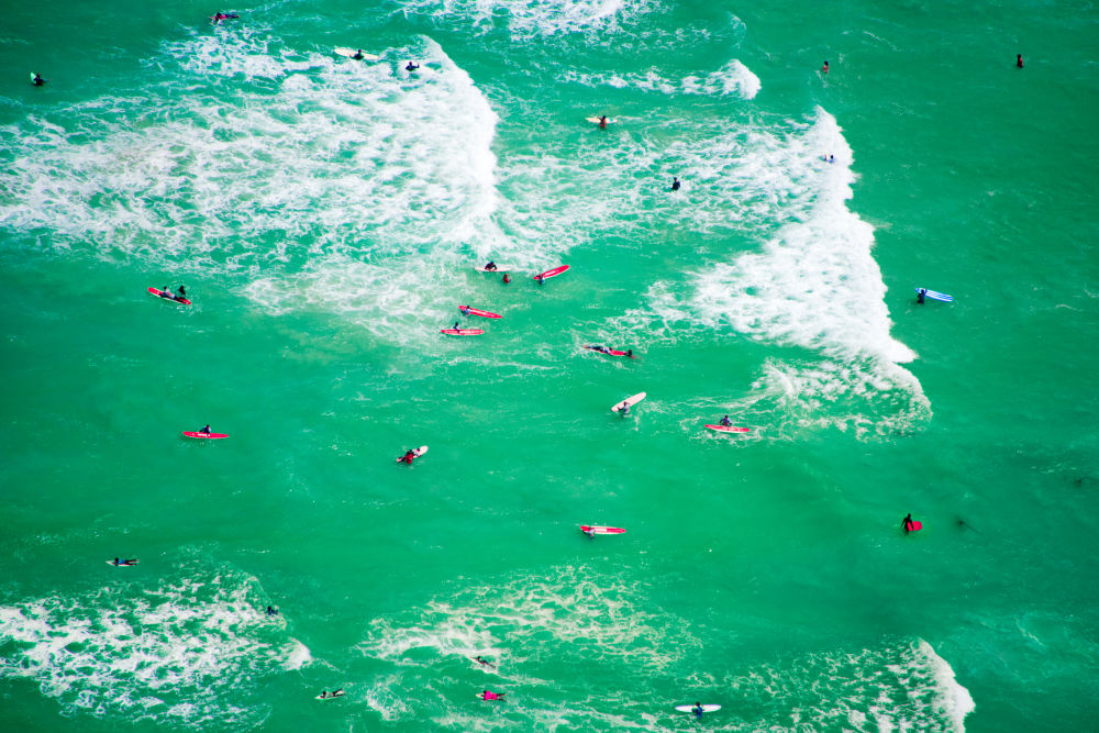 Photography by Gray Malin of Muizenberg Surfers