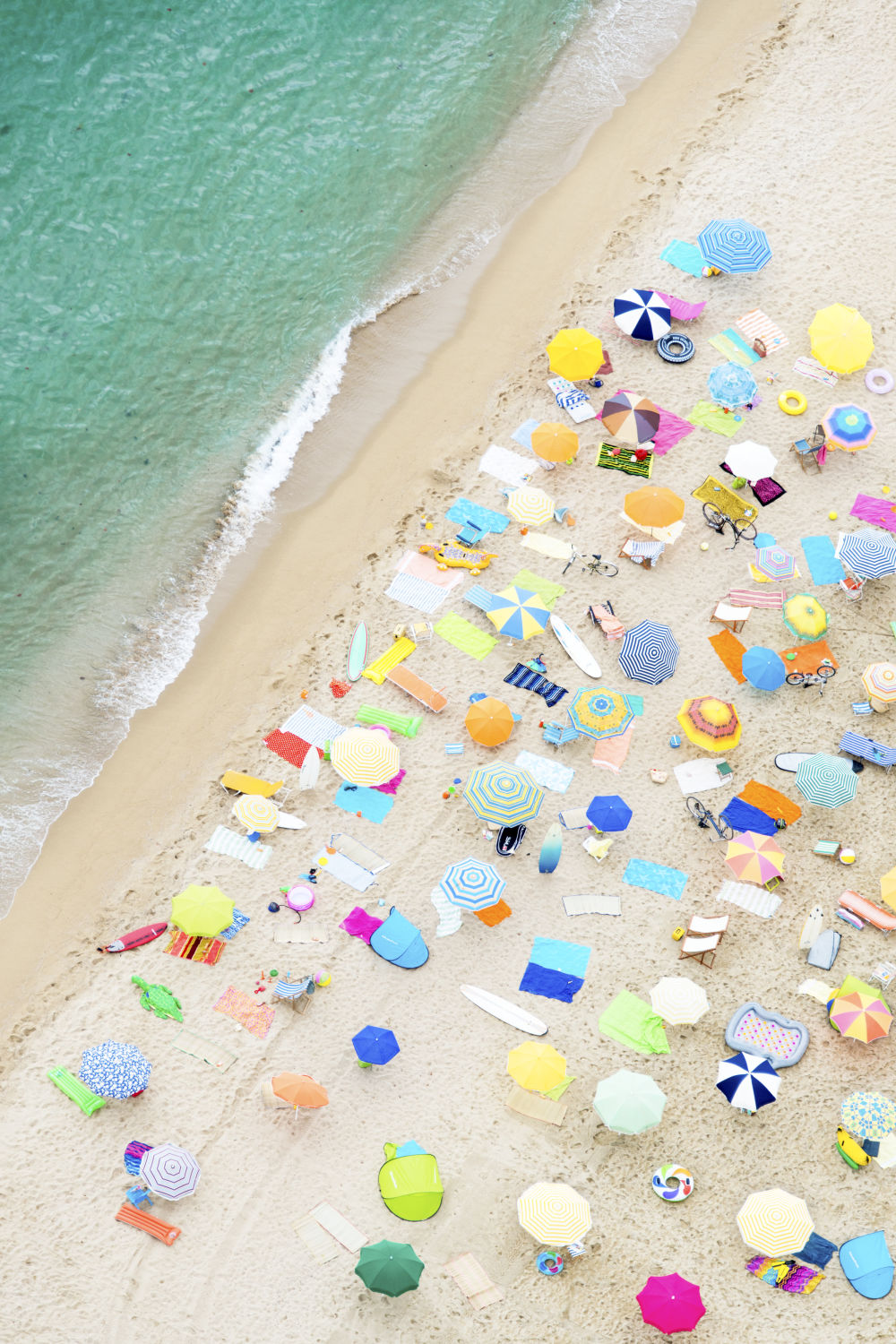 Photography by Gray Malin of Neon Umbrellas, Vertical