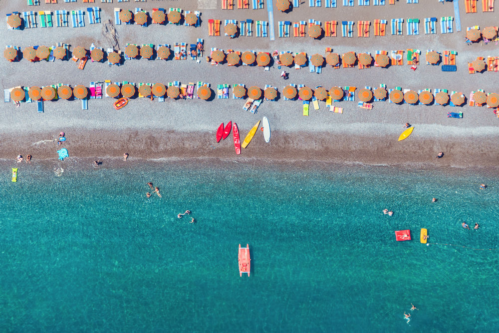 Photography by Gray Malin of Nerano Beach, Amalfi Coast