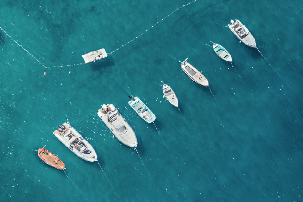 Photography by Gray Malin of Nerano Boats, Amalfi Coast