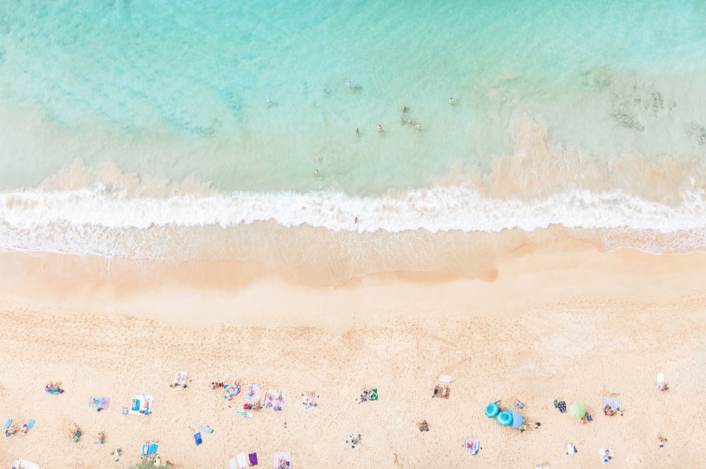 Photography by Gray Malin of Nude Beach Sunbathers, Maui