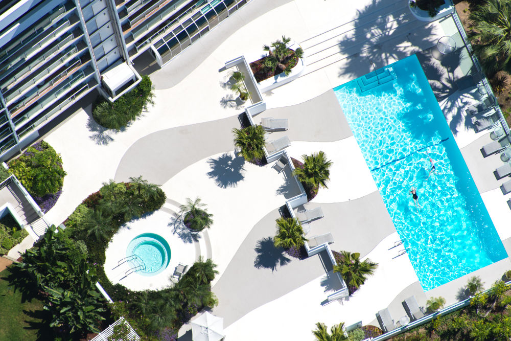 Photography by Gray Malin of Palm Tree Pool, Santa Monica