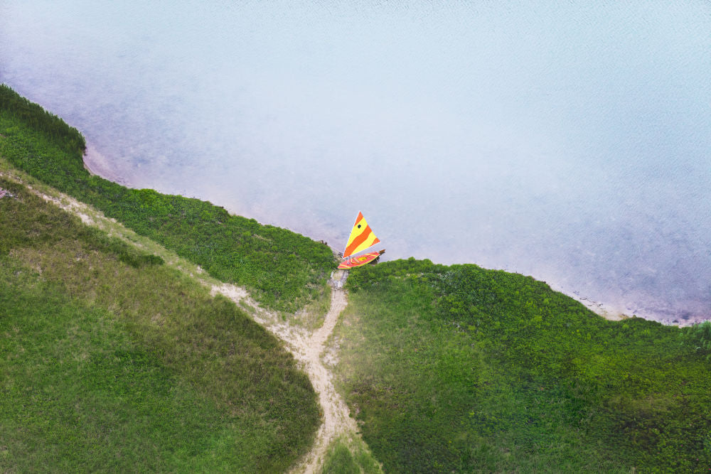 Photography by Gray Malin of Sunfish Sailboat, Martha's Vineyard