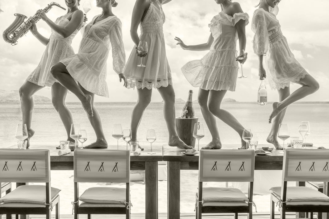 Photography by Gray Malin of The Celebration, Nikki Beach, St. Barths (Sepia)