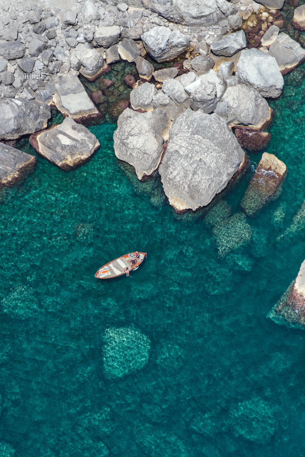 Photography by Gray Malin of Wooden Boat, Amalfi Coast