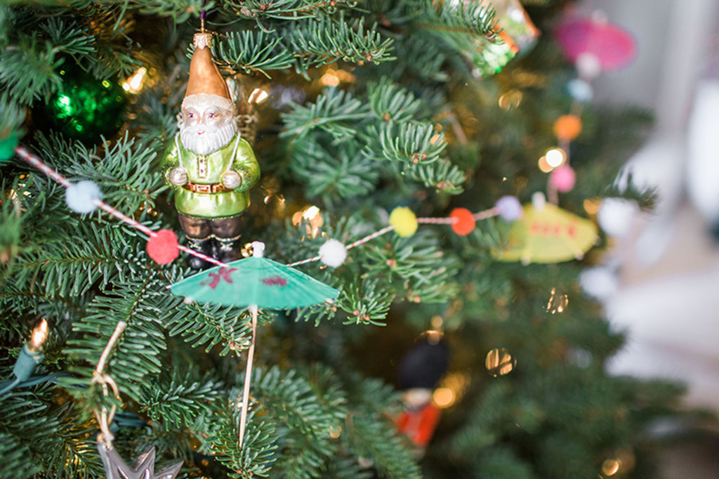 Umbrella Pom Pom Holiday Garland