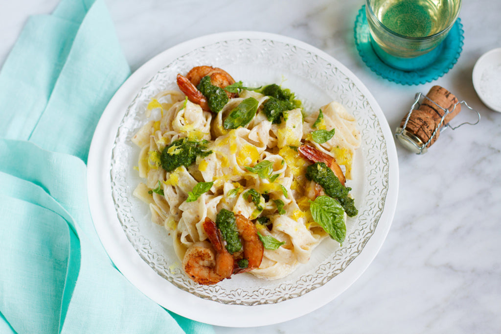 La Dolce Vita Shrimp Tagliatelle with Prosecco Lemon Cream Sauce