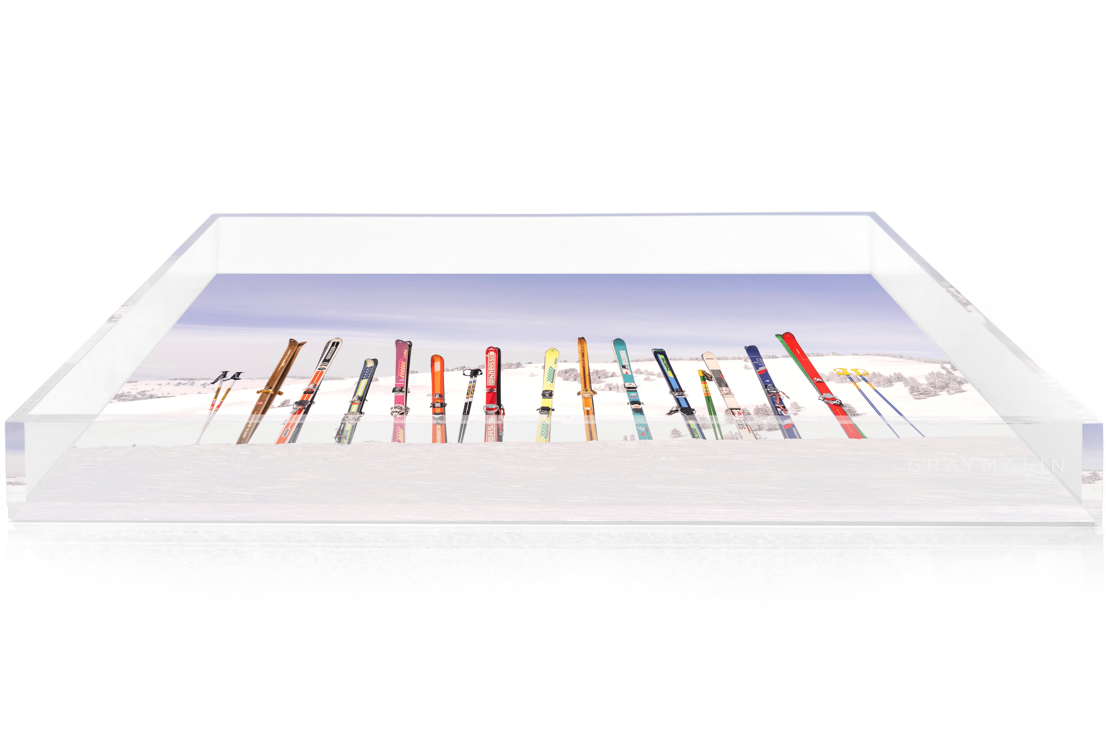 The Back Bowls Skis, Vail Tray by Gray Malin