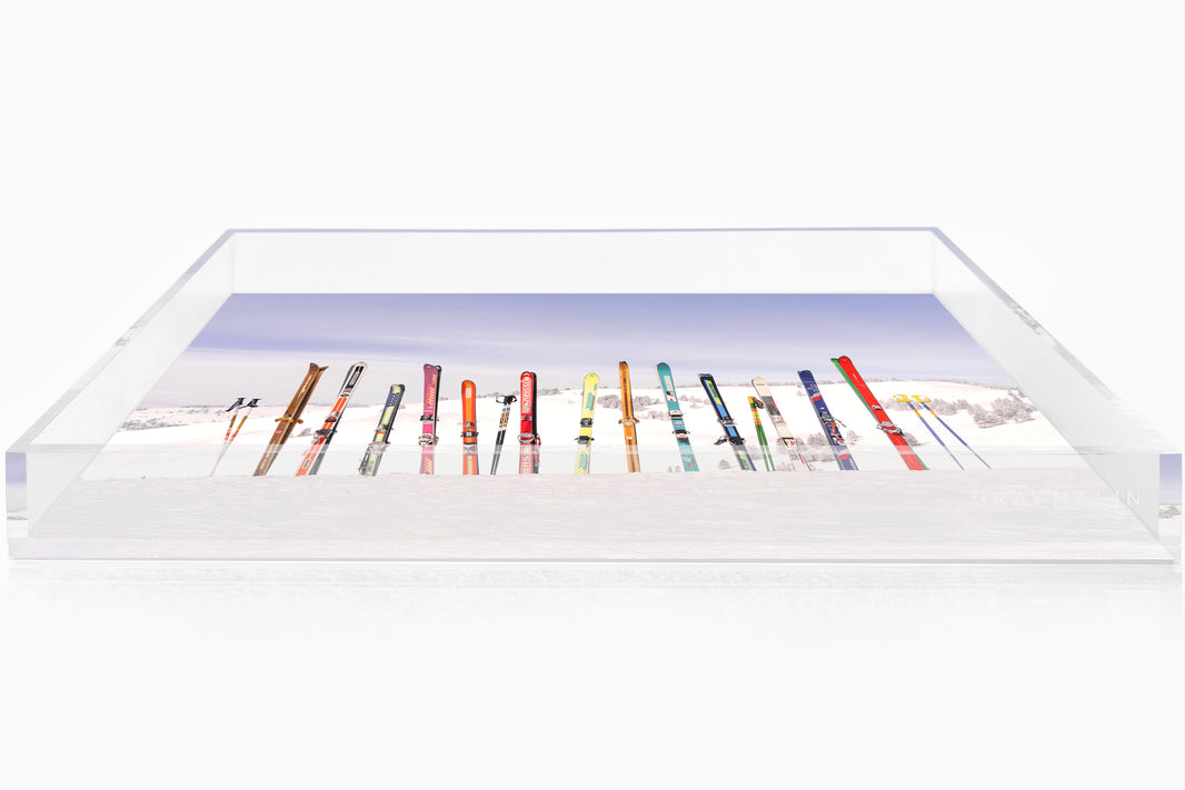 The Back Bowls Skis, Vail Tray by Gray Malin