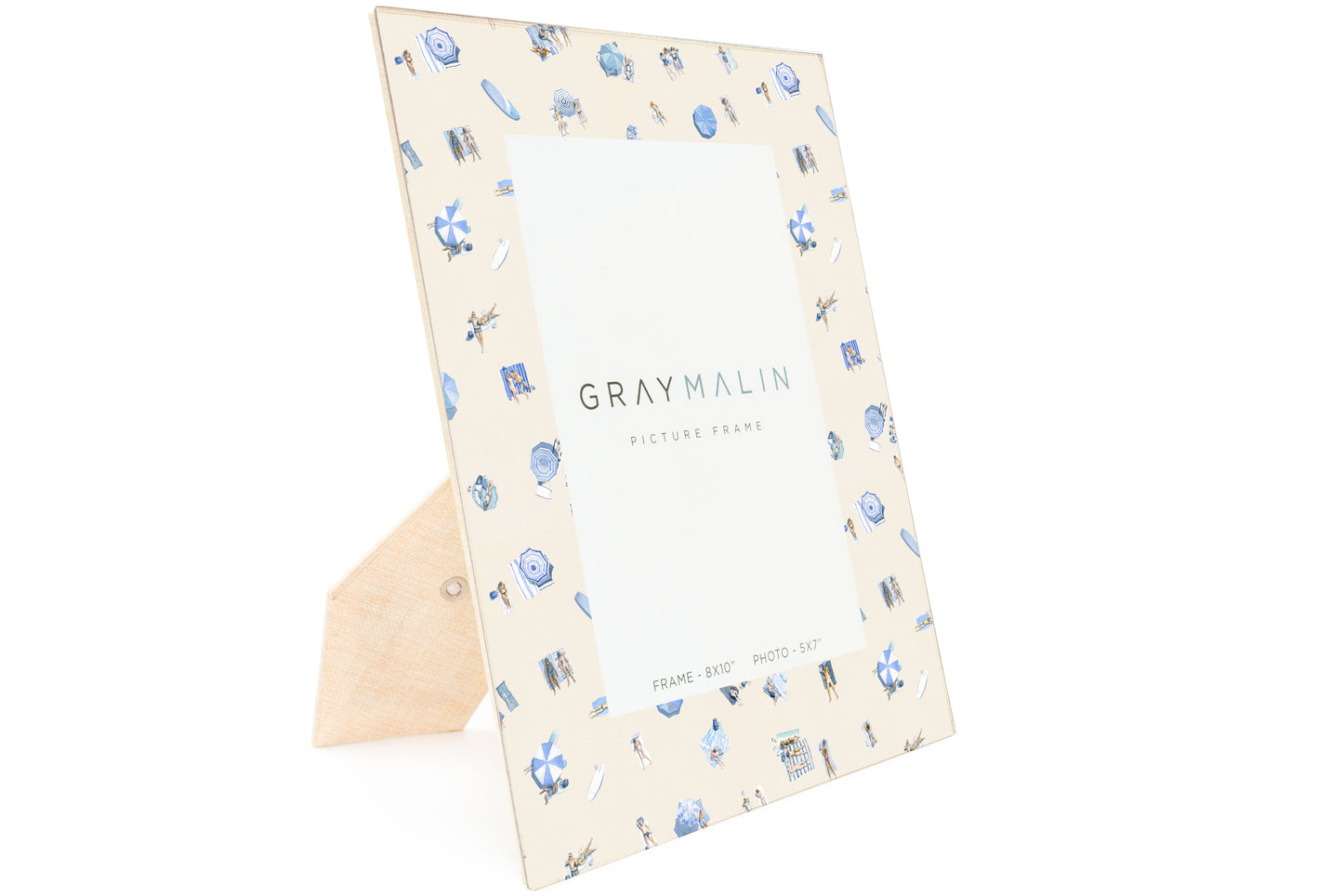 The Beach Toile Vertical Picture Frame - Indigo Blue