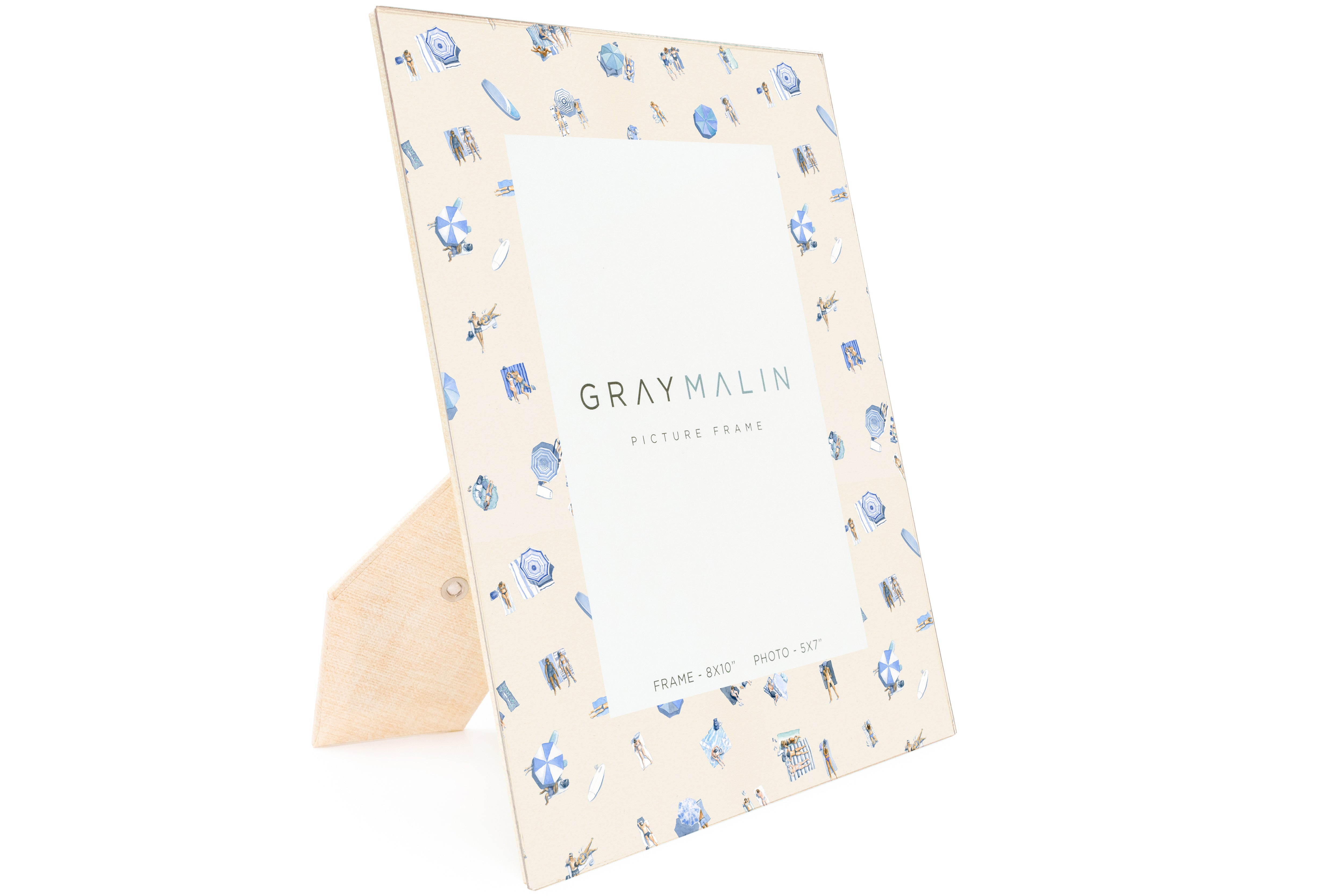 The Beach Toile Vertical Picture Frame - Indigo Blue