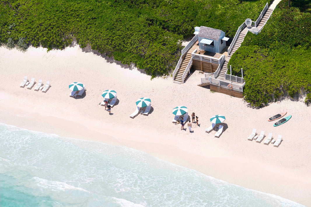 Photography by Gray Malin of Beach View, The Dunmore Hotel, Harbour Island, Bahamas