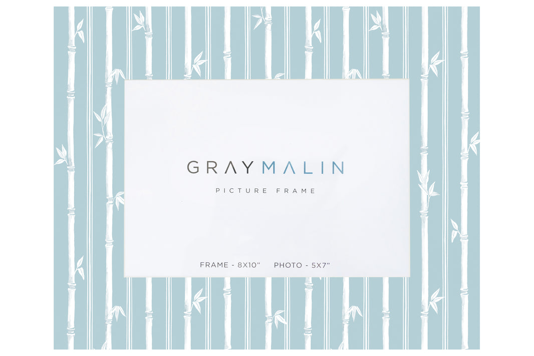 The Veranda Bamboo Horizontal Picture Frame - Sky Blue by Gray Malin