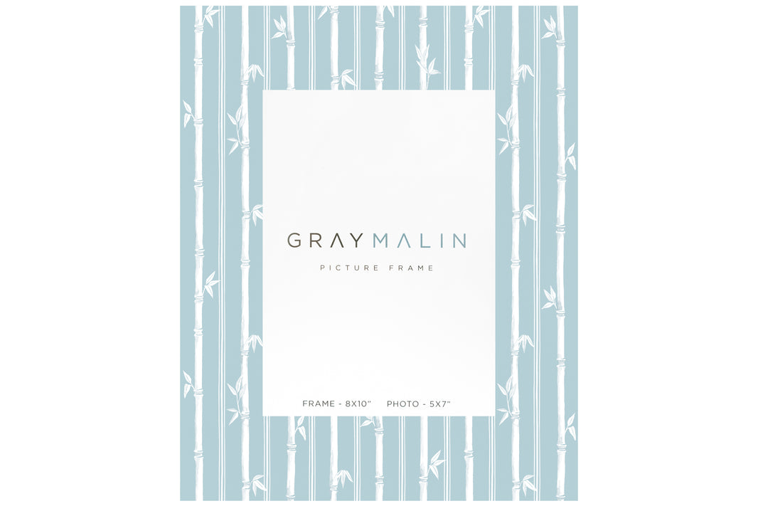 The Veranda Bamboo Vertical Picture Frame - Sky Blue by Gray Malin