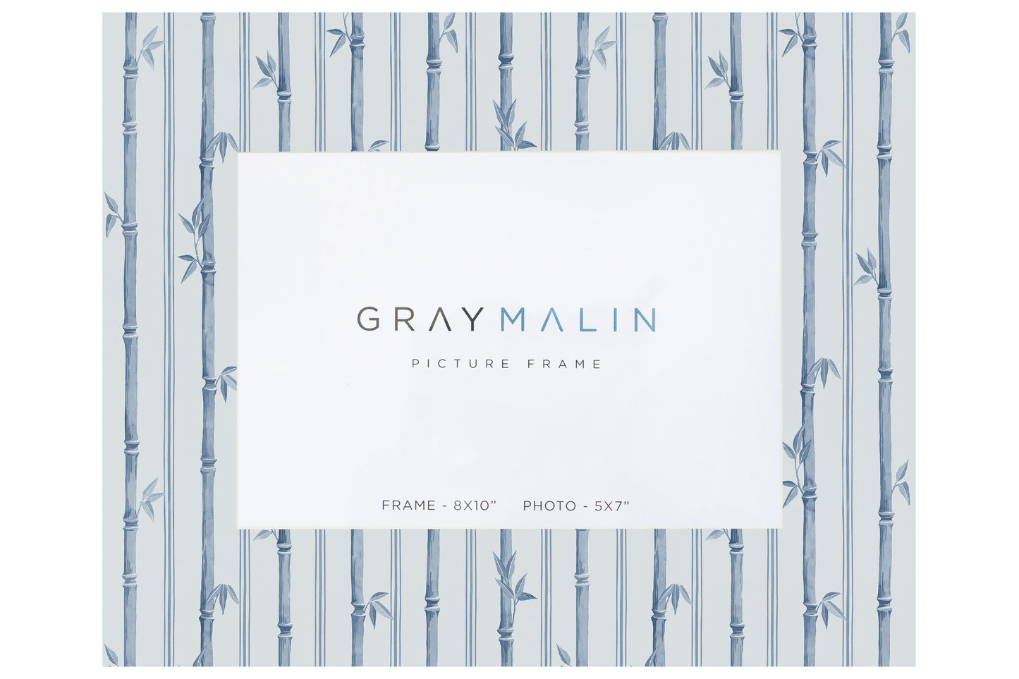 The Veranda Bamboo Horizontal Picture Frame - Indigo Blue