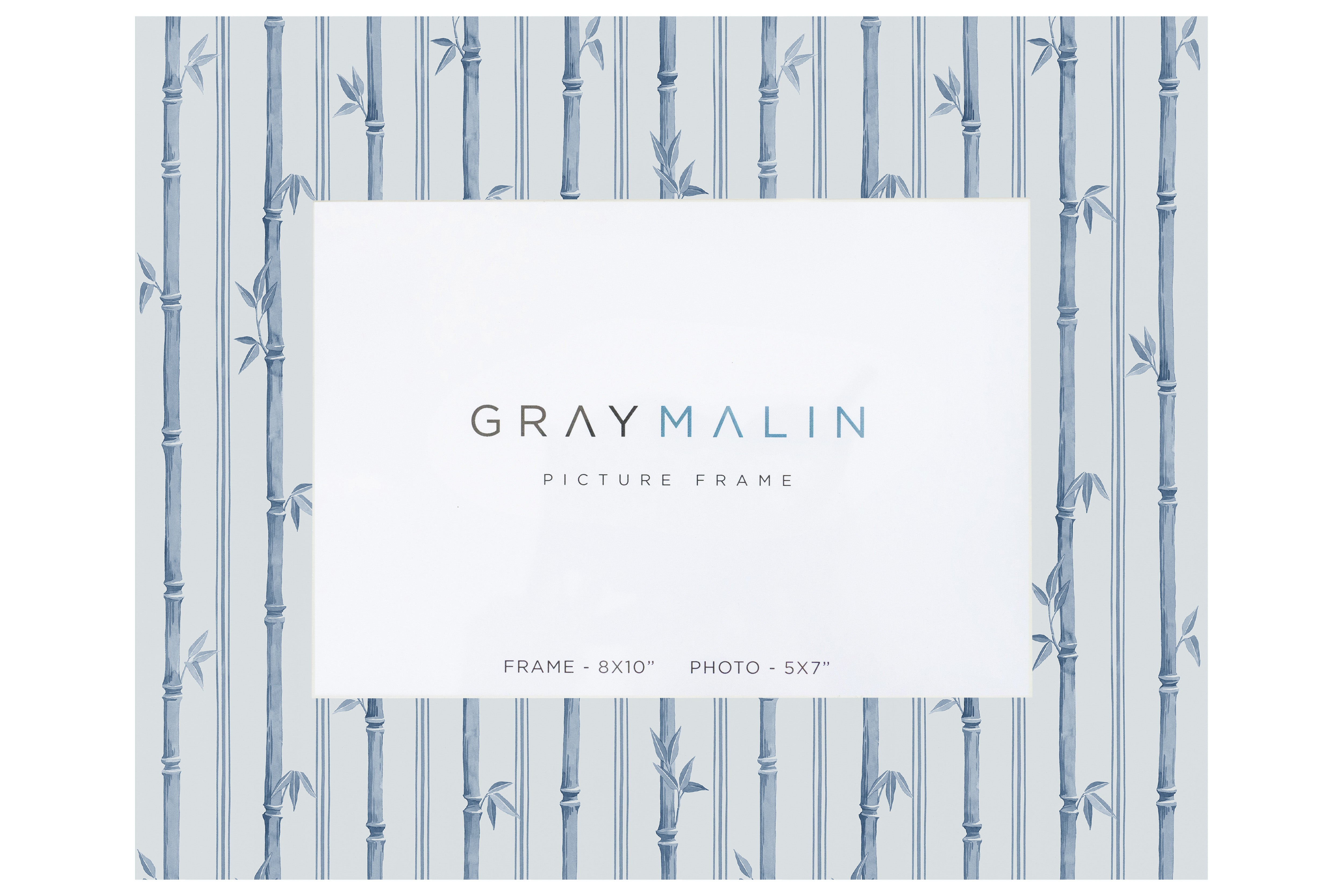 The Veranda Bamboo Horizontal Picture Frame - Indigo Blue