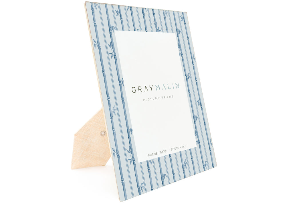 The Veranda Bamboo Vertical Picture Frame - Indigo Blue by Gray Malin