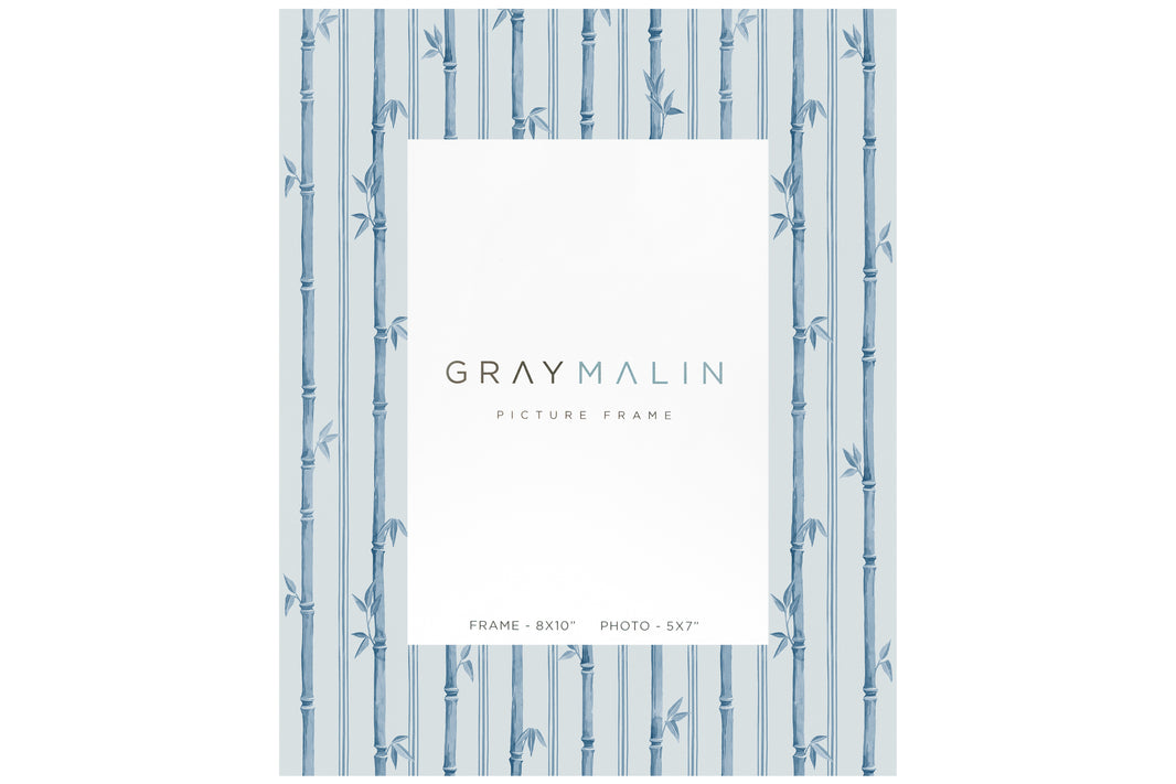 The Veranda Bamboo Vertical Picture Frame - Indigo Blue by Gray Malin
