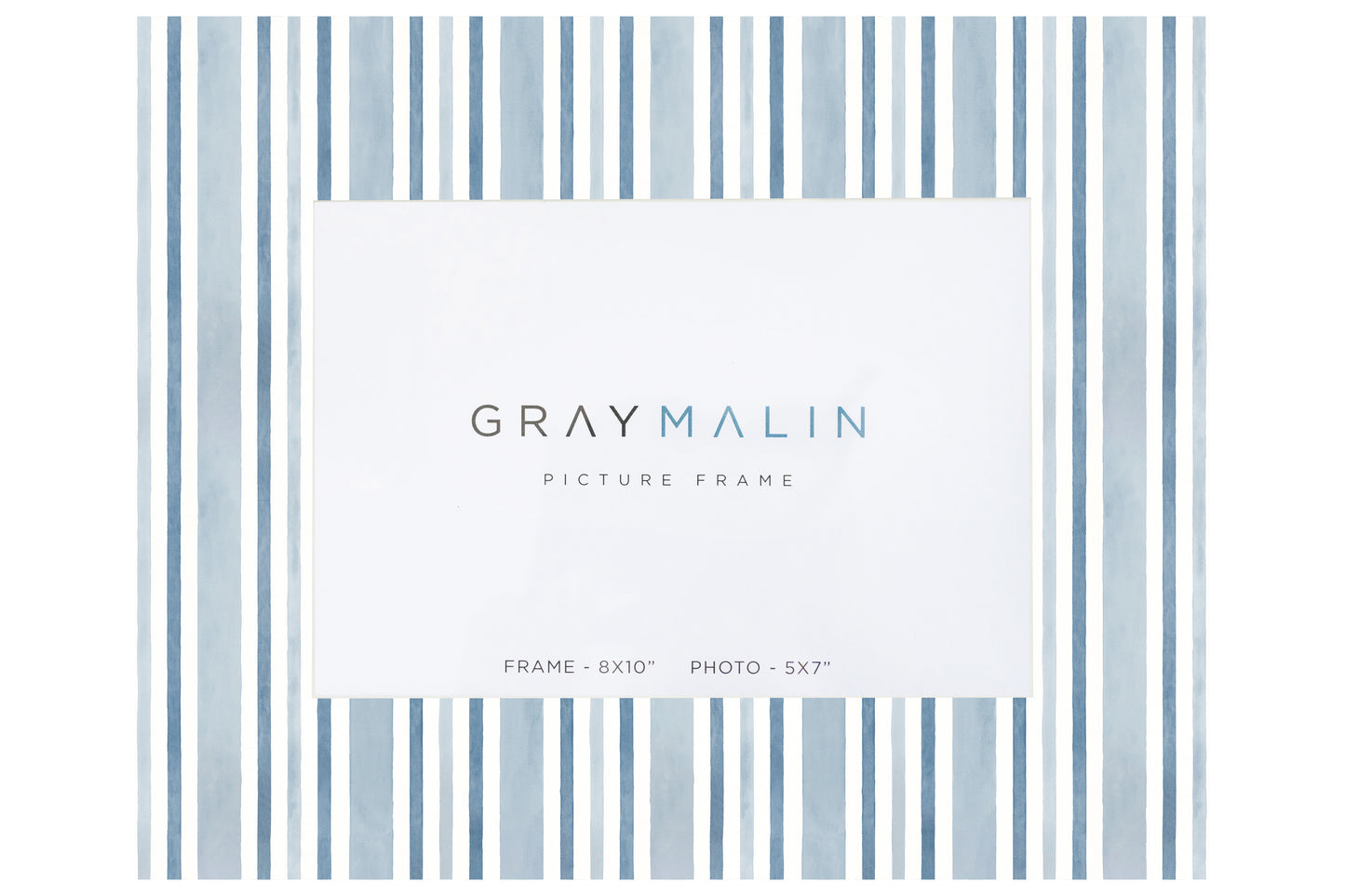 The Cabana Stripe Horizontal Picture Frame - Indigo Blue
