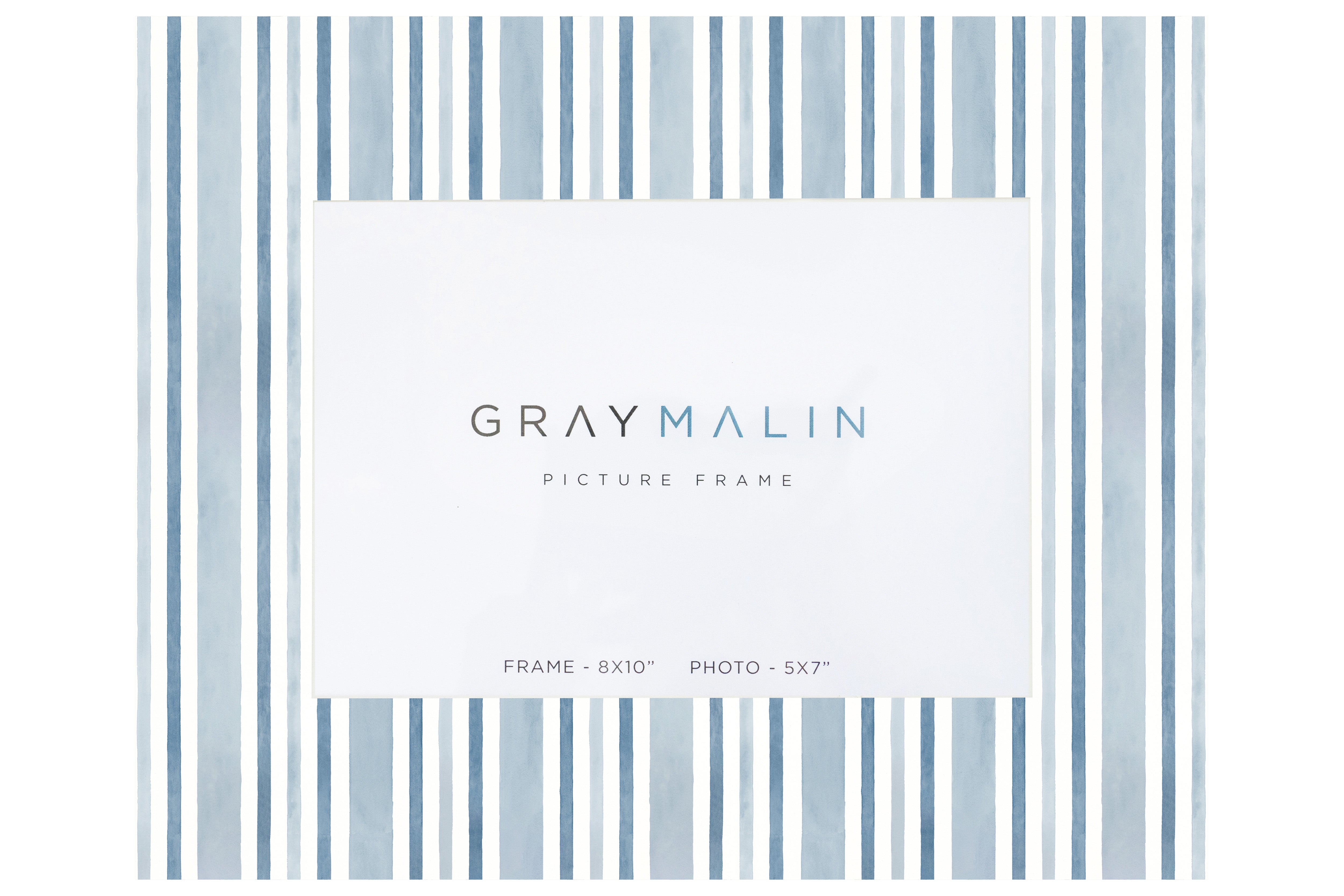 The Cabana Stripe Horizontal Picture Frame - Indigo Blue