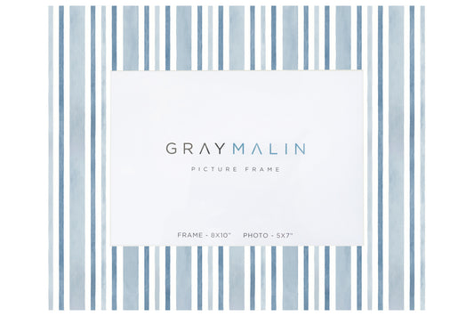 The Cabana Stripe Horizontal Picture Frame - Indigo Blue