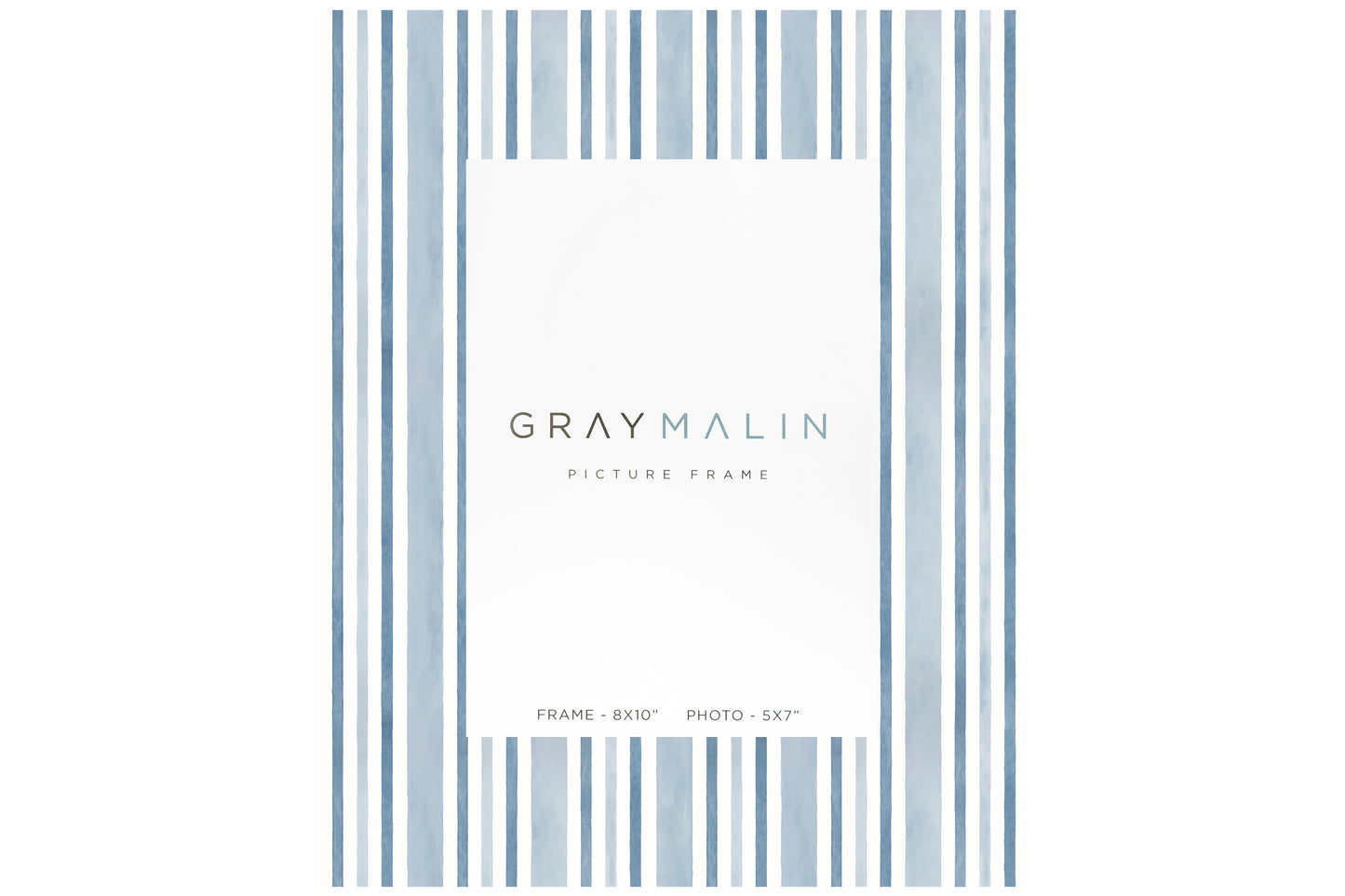 The Cabana Stripe Vertical Picture Frame - Indigo Blue
