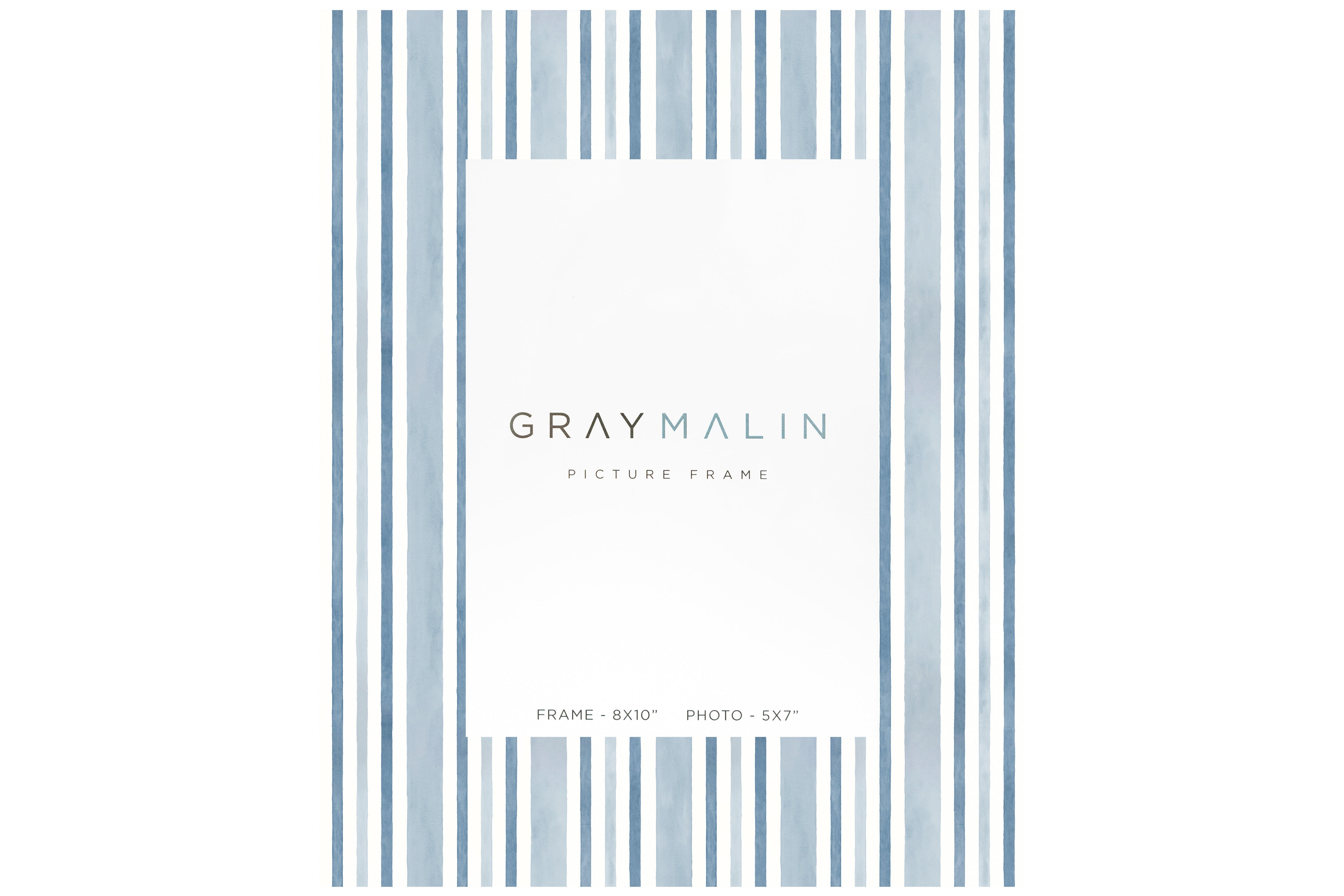 The Cabana Stripe Vertical Picture Frame - Indigo Blue