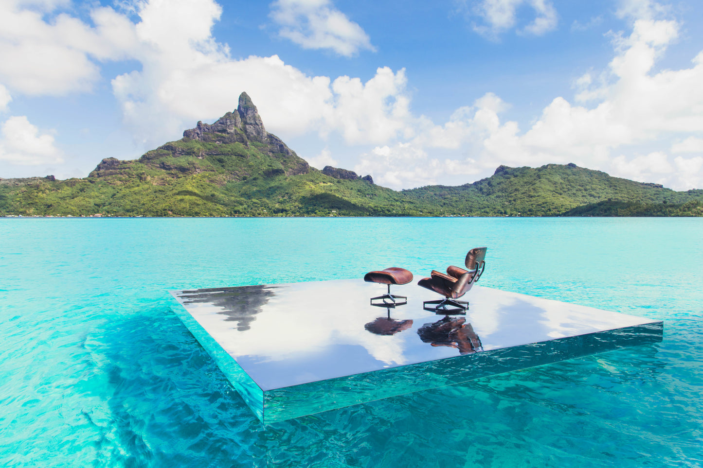 Eames Lounge Chair and Ottoman I, Bora Bora